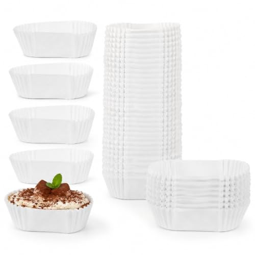 VALICLUD 1000 Caissettes À Cupcakes Anti-Graisse Ovale En Papier Moules À Gâteaux En Forme De Bateau Résistants Aux Hautes Températures 7.30 X 3.50 X 2.50 cm Pour Muffins Et Cupcakes