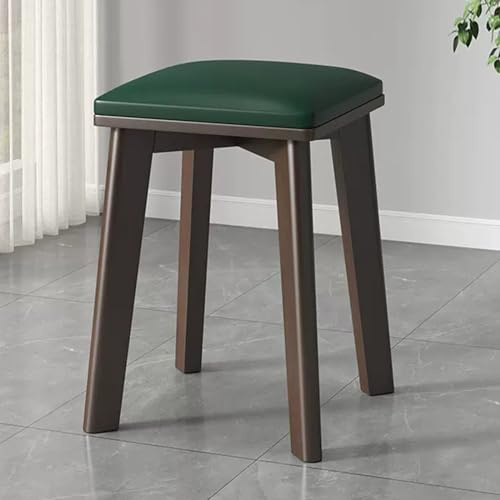 Modern Upholstered Vanity Stool with Anti-Slip Pads, Wooden Makeup Chair for Bedroom Dressing Table, Easy Assembly