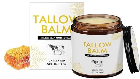 Grass-Fed Beef Tallow Moisturizing Cream - Deeply Nourishing & Hydrating Face & Body Cream for Dry, Sensitive Skin, Non-Greasy Fast Absorbing with Honey & Jojoba Seed Oil (1)
