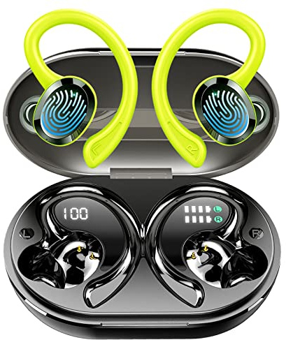 Rulefiss Cuffie Bluetooth Sport, Auricolari Bluetooth con 4 ENC Mics, 48 Ore Stereo Cuffie Wireless Antirumore
