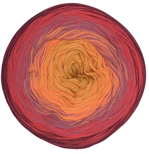 Hobby YARN - Flowy Charme - Farbverlaufsgarn Bobbel 250g, 1000m, Garn, Baumwolle, Acryl, zum Stricken und Häkeln, weiches Verlaufsgarn 4 Fädig, Schals, Decken, Kleidung (210)