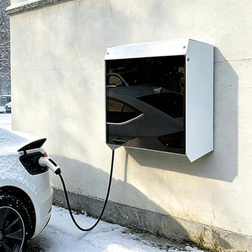 Universal EV laddare skyddskåpa，Vattentät magnetisk skyddslåda för elektriska fordon ，Väggmonterad Laddstation För Elfordon Protector Roof，Metall Uttag dörrklocka Täcka Sköld