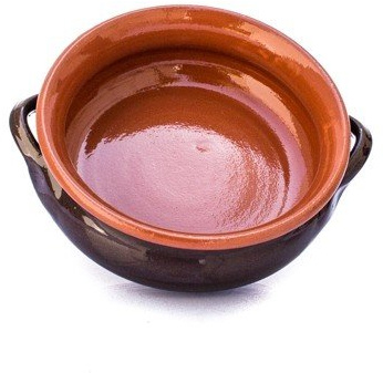 Colì Maioliche e Terrecotte dal 1650 Set 3 Tegami con Manici Bruna, Terracotta, Marrone, 14x14x5 cm