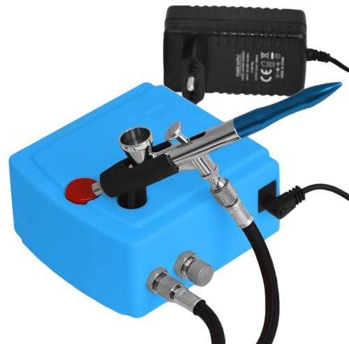 COMPRESSEUR AEROGRAPHE AEROGRAPHE KIT CARRY I MINI KIT COMPLET D'AEROGRAPHE AIRBRUSH KIT COMPRESSEUR AEROGRAPHE MODELISME avec PISTOLET et ACCESSOIRES travail rapide & efficace AIRBRUSH KIT