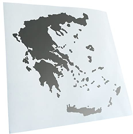 Kiwistar - Autoaufkleber - Griechenland Umriss Kontur - Silber - 10x10cm - Heckscheibe Auto Aufkleber wetterfest für Kfz LKW Mofa Truck - Sticker außen selbstklebend Tuning Zubehör für Fenster