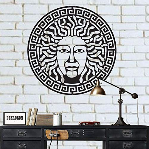 DEKADRON Metall-Wandkunst, Medusa-Dekor, griechische Mythologie, Metall, Wanddekoration, Wohnzimmer-Dekoration 36 W x 36 H / 90x90 cm schwarz