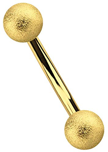 Modern Nature Piercing-Schmuck Intimpiercing Banane Stahl 1,2 mm mit 3 mm Kugeln in Diamant Optik