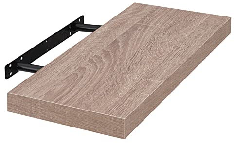 EUGAD Wandregal Wandboard Buchregal Hängeregal DVD CD Regal Holz Board 40cm Eiche 0114QJ