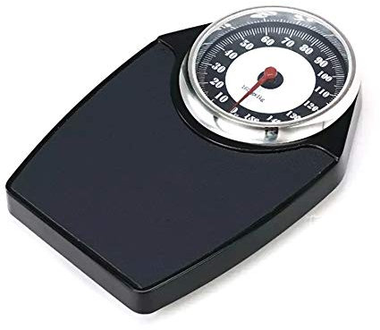 Mechanische Personenwaage, Präzisions-Analogwaage, Federwaage, Zeigertyp, Übergroße Skalenwaage mit leicht ablesbaren Messwerten, 160 kg Kapazität, ohne Batterien, Schwarz