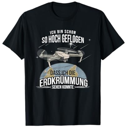 Drohnenpilot fliegt Drohne mit Kamera über die Wolken T-Shirt