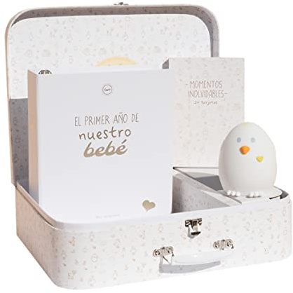 Grupo Erik Set de Regalo Eggie Welcome Home - Regalo Bebe Recien Nacido - Album Fotos Bebe - Tarjetas Meses Bebe - Producto Ideal para Bebes, 30x11x37 cm (SRE001)