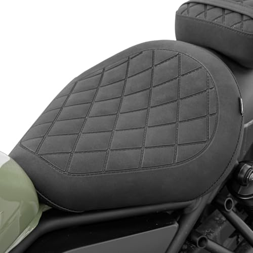 Lorababer - Cojín de Alivio de presión para Asiento de Pasajero Delantero de Motocicleta Compatible con Rebel CMX500 CMX300 CMX 500 300 2017-2026 (Delantero-Negro)