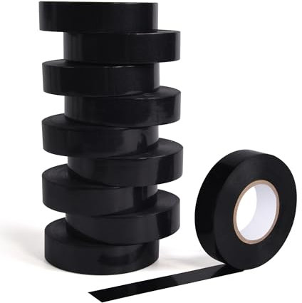 TAPEBEAR Isolierbänder Elektriker Schwarz Iso Tape Elektriker Klebeband 19mm x 20m 10Rollen