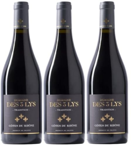Côtes du Rhône 14% - Domaine des 3 lys 2024 - AOC - 3 x 75cl.