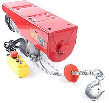 Elektrische Seilwinde Seilhebezug,Lightakai 1600W 220V Seilzug Motorwinde Flaschenzug Hebezug Seilhebezug Kettenzug Seilhebezug Elektrisch mit Kabel-Fernbedienung (1000kg)