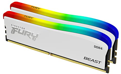 Kingston FURY Beast White RGB Special Edition 16GB 3200MT/s DDR4 CL16 DIMM Desktop Memory (Kit of 2) - KF432C16BWAK2/16