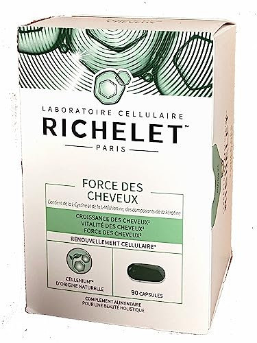 Richelet FORCE DES CHEVEUX - Croissance, Vitalité et Force des cheveux - Boite de 90 Capsules