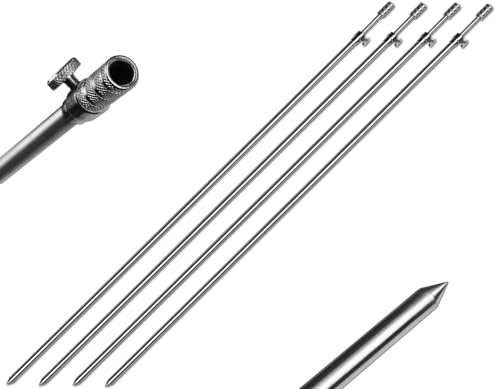 1-4 Stück Rutenhalter Bankstick Alu 45-120cm 9.5/6mm Chrome