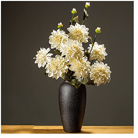 Kunstblumen Simulation Blumenstrauß Wohnzimmer Indoor Esstisch Büro Korridor Dekoration Floral Set Gefälschte Blumenarrangement Herbst Dahlie Fake Blumen (Color : White)