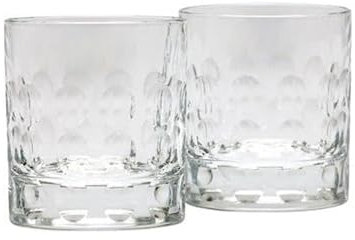 Avilia Set 2 Bicchieri per Acqua e Bibite con Decorazione Bubble - Set Bicchieri da Tavolo per Acqua e Vino, in Vetro, 29cl
