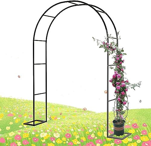 GueTTO Rosenbogen Hochzeitsbogen Gartenbogen Rankhilfe Torbogen Pergola aus Metall stabil wetterfest 200cm 180cm 160cm 140cm 120cm breit Rosenbogen Aus Edelstahl,W140*H230cm