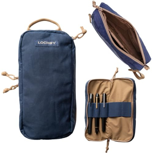 LOCHBY Venture Pouch Taktische Mehrzweck-Werkzeugtasche, strapazierfähiges, wasserabweisendes, gewachstes Segeltuch, doppelseitiger Reißverschluss, für Motorrad, Fahrrad, EDC, Stift, Bleistift, Kunst