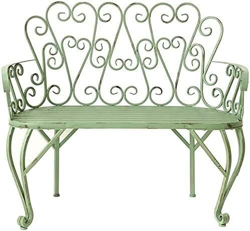CAFIEDR Gartenbank im Freien, Gartenbank, Terrassenbank, Veranda-Möbel, antike Parkbank aus Metall für Veranda, Rasen, Hof
