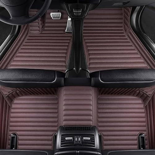 OINTJWWO Leder Auto Fußmatten Für Seat Ibiza 2010 2011 2012 2013 2014 2015 2016 2017, Nach Maß Vollständige Abdeckung Teppich Wasserdicht rutschfeste Allwetter Fussmatten Automatten ZubehöR,D/Coffee