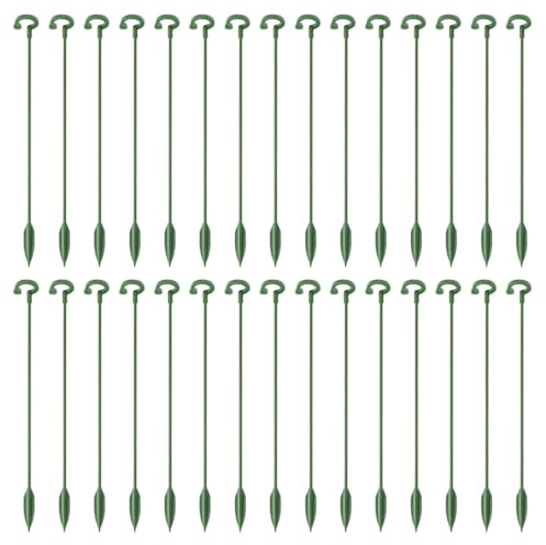 30 estacas para plantas, estacas de soporte antioxidantes con prácticas ranuras para tomate, orquídea, lirio, peonía, rosa