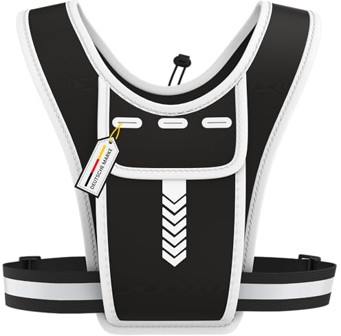 ECHOVO Laufweste Damen Reflektierend - Leichte Running Vest, Trinkweste mit 2 Taschen & Trinkflasche, Verstellbare Größe, Jogging Trinkrucksack für Laufen & Fitness (Schwarz)