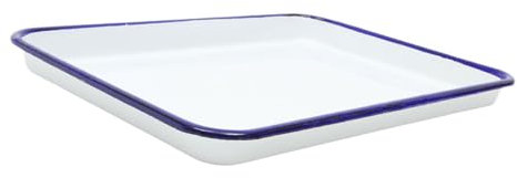 FELTECHELECTR Enamel Square Plate for Baking Oven Tray Non-Stick Dish Kitchen Cookware Heat-Resistant Tray for Pizza and Pancakes