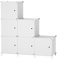 ATTDETJL Rangement 6 cubes avec portes, rangement cubique pour chambre à coucher, armoire et dessous d'escalier, 30x30x30cm compartiments, rangement de placard économisant de l'espace, Blanc ATTSL6002