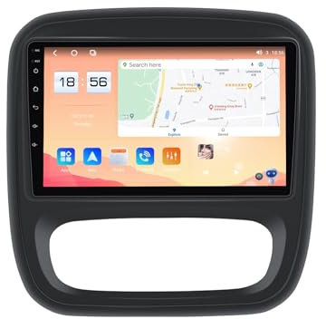 pour Renault Trafic 3 2014-2018 Double Din Android 13 Autoradio,9 avec Écran Tactile Bluetooth 5.0 RDS Dab+ Radio FM AM, Carplay sans Fil Android Auto et Caméra de Recul + Télécommande de Vol