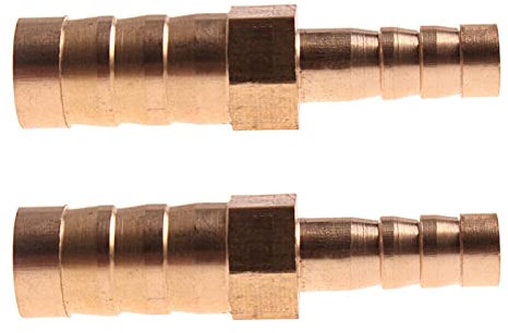 Schlauchverbinder,. Kupplungsanschlüsse, 2 Stück, Messing, 2-Wege-Reduzierstück, gerader Schlauch, mit Widerhaken, Kupplungsadapter for Luft, Kraftstoff, Gas, Wasser(4mm 8mm Barb)