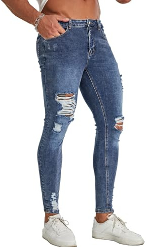 CadaSor Mens Skinny Jeans Super Stretch Slim Fit Jeans for Men Classic Tapered Leg Denim Pants