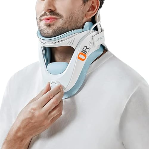 OrthoJointRelief Cervical Neck Traction Device – Adjustable Air Pump for Neck Pain Relief, 3-Level Power Traction with 8 Airbags for Spine Alignment & Decompression