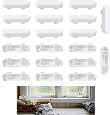 20 Pcs Window Drainage Cover, Weep Hole Covers for Double Glazing UPVC Windows, Durable and Easy Install Window Drainage Caps, Perfect Fit for Home Window Maintenance (White, 40mm x 10mm)