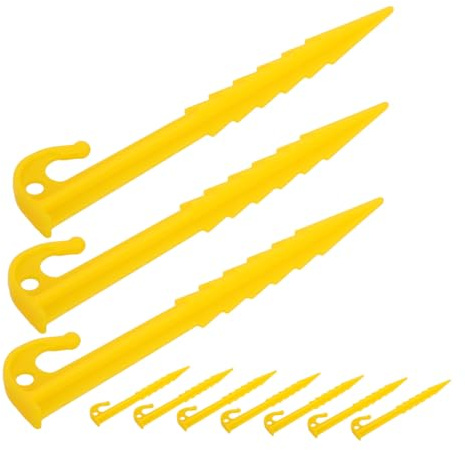 Alipis 10 Stück Kunststoff Zeltnägel 14,6cm Lange Schwere Heringe mit Gezahnten Kanten für Outdoor Camping und Zeltsicherung Robust und Tragbar