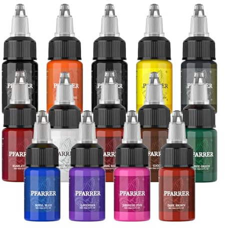 PFARRER Tattoo Farbe Set 1/2oz (15ml) Ink 10 Colors Set TI7003EU-15-14