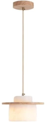 Lampada a sospensione moderna minimalista in pietra con cilindro regolabile, lampadario a disco in legno, attacco E27, lampade a sospensione for camera da letto e soggiorno