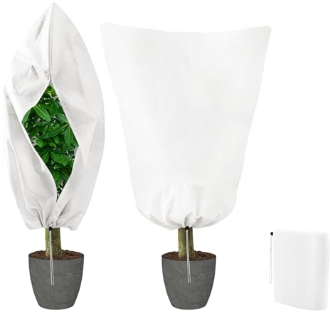 Chicpant Voile Hivernage Plante Exterieur Lot de 1 200x240cm Housse D'hivernage avec Cordon de Serrage Protection Plantes Exterieur Hiver Sac Protection Plante Hiver Blanc