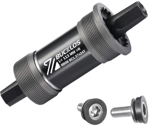 Movimento Centrale Perno Quadro Movimento centrale for bicicletta conico quadrato, cuscinetto sigillato liscio, asse della manovella Mtb for bici da strada, montagna, pieghevole, elettrica(BB68-113MM)