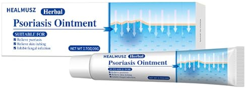 Crema para la Psoriasis, Crema Picores 20g, Alivia las Molestias del Eccema, Pomada Calmante para Piel Seca, con Picazón, áspera y Descamada. Apta para Pieles Sensibles