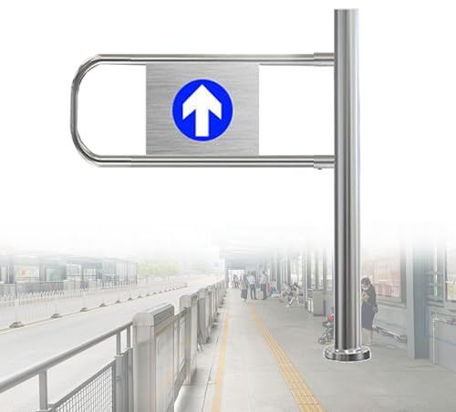 Stainless Steel Supermarket Swing Door, One-Way Security Gate for Entry, Access Barrier for Libraries & Retail Stores, Double Leaf Design