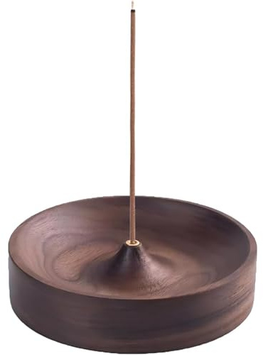 Incense Holder, Black Walnut Incense Stick Holders, Circular Incense Holder for Tea Ceremonies, Aromatic Incense Holders for Sticks, Home DéCor, Office, Club(Ebony Wood)