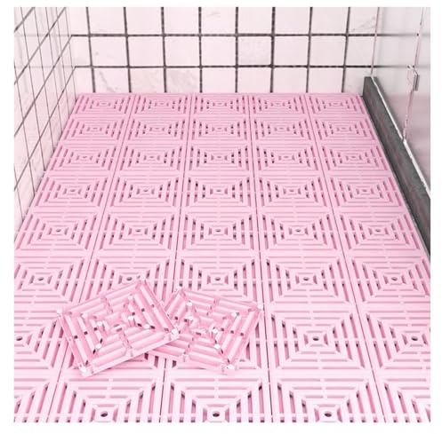 Carrelage Sol Plastique Composite Carreaux Emboîtement Drainage Plusieurs Quantités Disponibles Caillebotis Douche Hall D'entrée et Balcon(24pieces)
