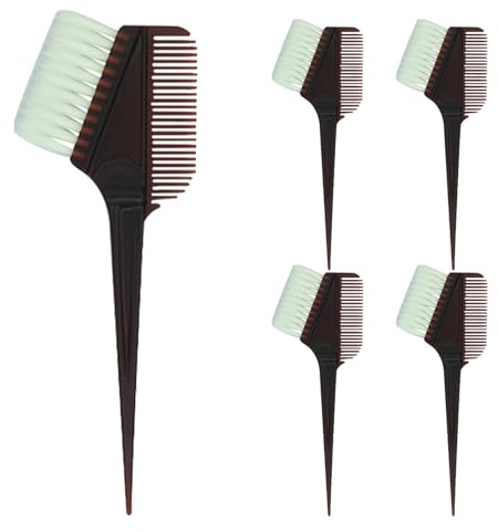 Angoily 5pcs Hair Dye Brush and Comb Set with Hair Dye Bowl Professional Plastic Hairdressing Tools for Easy to Hold and Carry Colour Application for DIY and Salon Use