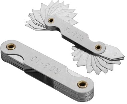 Calibri per raggi in acciaio inossidabile 2 pezzi Calibri per raccordi a raggio metrico R0.3 1.5MM/R1 6.5MM/R7-14.5MM/R15-25MM/R25-50MM/R52-100MM Strumento di misurazione convesso (R1-6,5MM)