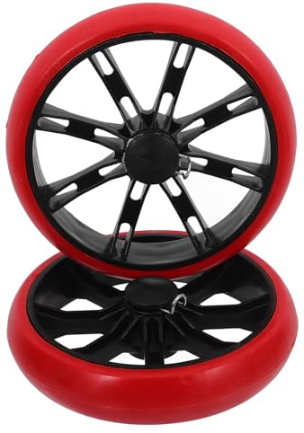 Lurrose Roues de Rechange 2 Pièces pour Chariot de Courses et Caddie en Matériau PU Démontage Rapide Compatibles Chariots de Supermarché à Tirer pour Personnes Âgées