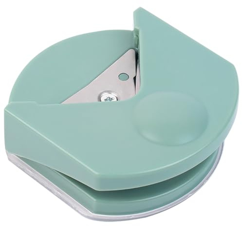 SOLUSTRE Redondeadora de Esquinas para Manualidades y Oficina, Cortador Práctico de Acero Inoxidable y Abs, Tamaño Compacto en Color Verde Suave, Adecuado para Recorte Preciso de Fotos